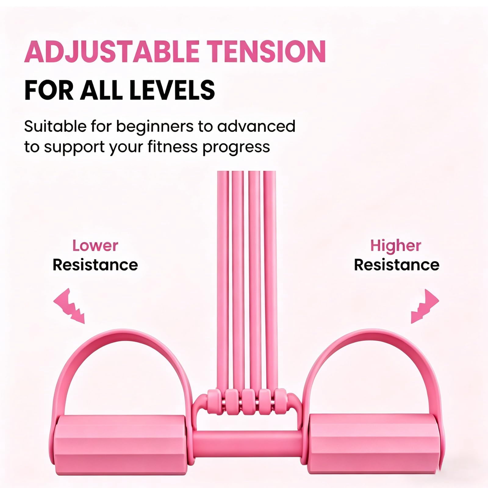 8 Tube Pedal Resistance Band with Handle – 3-in-1 Latex Foot Pedal Trainer for Back Stretch, Chest Expand, Home & Travel Gym