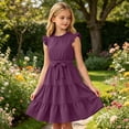 thumbnail image 3 of WOYY Girls Ruffles Sleeveless Tiered Dress Casual Party A-Line Midi Sundress, Sizes 5-14, 3 of 4