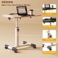 thumbnail image 3 of Support d'Ordinateur Portable Stehtisch avec Roulettes, Table au-Dessus du Lit à Hauteur Réglable, Table de Chevet Mobile pour Hôpital avec Plateau Inclinable, 3 of 7