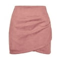 thumbnail image 5 of JGNGSHN Women Faux Suede Skirts Bodycon Ruched Tulip Ruched Fall Short Mini Skirt Casual Fashion Skirts with Zip Up, 5 of 5
