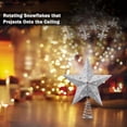 thumbnail image 5 of Glittering 3D Silver Star Christmas Tree Topper with Rotating Snowflake Projector Lamp, 9.2ft Cord,Festive LED Lighted Ornament for Xmas Home, Holiday Party, 5 of 7