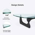 thumbnail image 5 of Raffle Pinker Triangle Glass Coffee Table End Table with Solid Black Base Tempered Glass Coffee Table for Living Room, 5 of 9