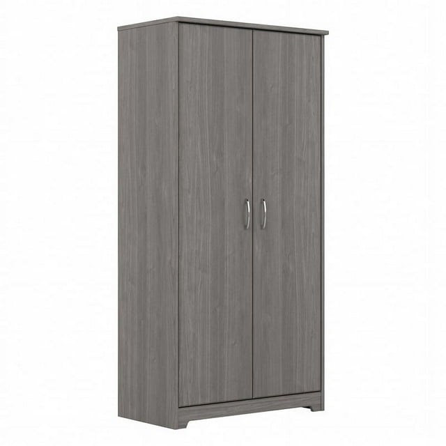 Cabot Tall Storage Cabinet with Doors in Modern Gray - Engineered Wood