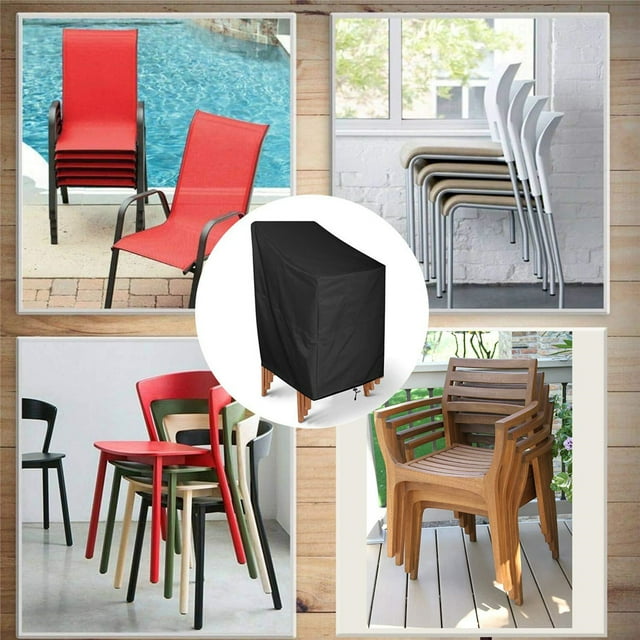 High Back Chair Cover Stackable Furniture Protector Lounge Seat Protection Cover Outdoor Garden Furniture Cover Waterproof Patio Chair Cover