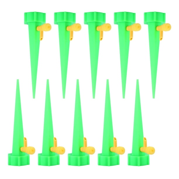 Púas de riego automático para plantas, dispositivos de riego por goteo para plantas en macetas y jardín. Verde 10 piezas