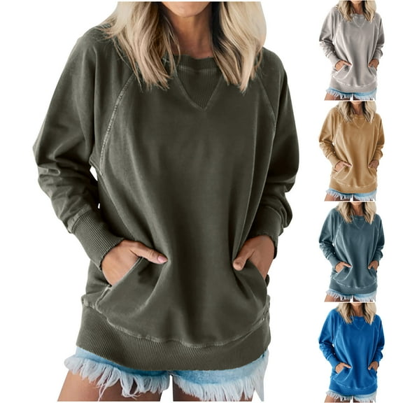 Trendsetting Women's Apparel Fashion Plus Size Women's Solid Color Fashionable Threaded Decorative Pocket Long Sleeved Loose Hoodie