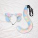 thumbnail image 1 of Diadema con orejas de animales, conjunto de cola, tocado, accesorios de disfraz, tocados, adorable vestido de cola larga para juegos de rol, mujeres y vistoso, 1 of 10