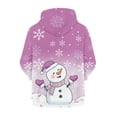 thumbnail image 3 of Psesaysky Boys Girls Fleece Hoodies Cute Snowman Purple Zipper Hoodie Casual Hooded Sweatshirts with Pocket Winter Coat Jacket for Age 6-7 Kids, 3 of 7