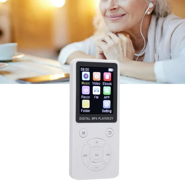 Lecteur MP3 avec BT, Écran 1.8 Pouces Lecteur de Musique Portable, Radio FM, Enregistrement, EBook, Supporte 64 Go Extensible, Son HiFi Sans Perte