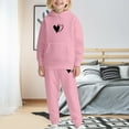 thumbnail image 2 of KAUOD Kids Girls Fleece Jogging Set 2 Piece Cute Heart Cotton Hoodies Sweatpants Outfits Fall Warm Casual Sweatsuits Clothes, 2 of 5
