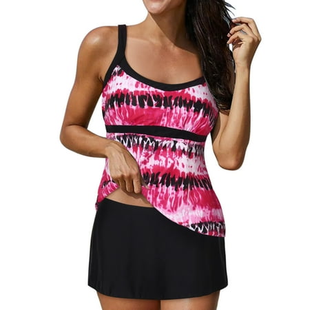 

Women s Swimwear Tankini 2 Piece Normal Swimsuit High Waisted Bathing Suits Sports Vacation / Strap / New / Padded Bras / Strap Swimsuit Suit Shorts Set for Women Hot Pink L(0X)