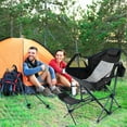 thumbnail image 4 of Gymax 2PCS Hammock Camping Chair w/ Retractable Footrest & Carrying Bag for Camping Black, 4 of 10