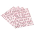 thumbnail image 1 of Kit de calcomanías de letras y números autoadhesivas de vinilo Uxcell, rosa, 81 piezas, 4 hojas, 1 of 5
