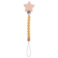 thumbnail image 1 of Cadena de silicona para chupete con cuentas, clip para chupete con forma de estrella de haya, embalaje para bebé, patrón de haya, cadena anticaída para chupete de haya, 1 of 6