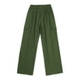 thumbnail image 3 of YONGHS Girls Kids Casual Jogger Sweatpants Loose Cargo Pants Trousers Hip Hop Jazz Street Dancewear Green 12, 3 of 7