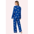 thumbnail image 2 of Room Service Womens Cozy Stretch Jersey Pajama Set - Long Sleeve Button Down Top & Long Pants, 2 of 4