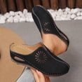 thumbnail image 2 of HomeDM Womens Wedge Sandals Closed Round Toe Comfort Arch Support Slip-On Walking Shoes for Summer Beach, Black Size 6, 2 of 9