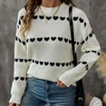 thumbnail image 6 of CheerKidz Women Knitted Sweater Long Sleeve High Neck Casual Soft Stretchy Breathable Fashion Striped Patchwork Trendy Tops for Spring Winter Daily Wear(White#1,S), 6 of 9