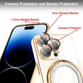 thumbnail image 2 of for iPhone 14 Pro Max Case with Magnetic Ring Holder [Compatible with Magsafe] Soft TPU Shockproof Electroplated Kickstand Protective Phone Case for iPhone 14 Pro Max White, 2 of 10