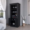 thumbnail image 2 of Entertaining Bar Cabinet | 4 Wine Racks, 10-Glass Holder | Wooden Material | Organizes Items for Gatherings, 2 of 2