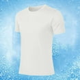 thumbnail image 3 of Chiccall Mens Workout Shirts Solid Crew Neck Short Sleeve Summer Athletic Slim Fit Tops, 3 of 5