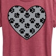 thumbnail image 3 of Instant Message - Paw Fill Heart - Women's Short Sleeve Graphic T-Shirt, 3 of 6