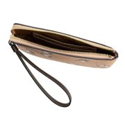 Coach Leather Corner Zip Wristlet Coral Shells
