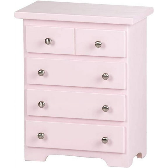 Amish-Made Wooden Rebekah's Collection Doll Chest of Drawers Pink
