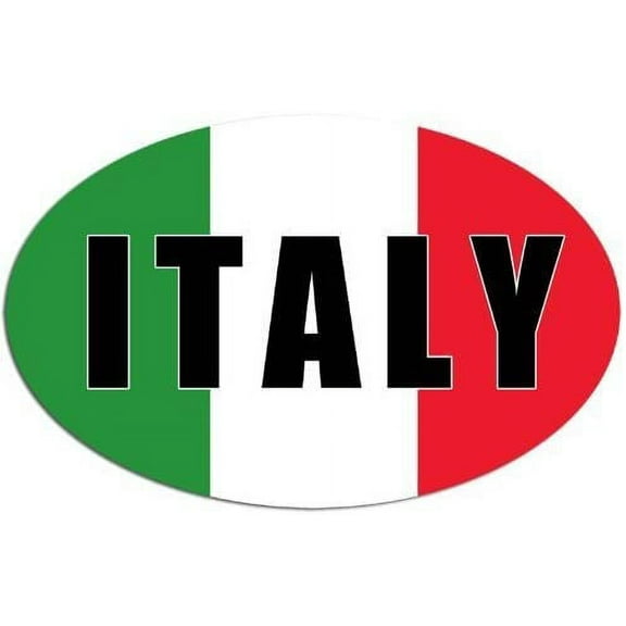 Oval ITALY over Italian Flag 3M Reflective sticker| car decal