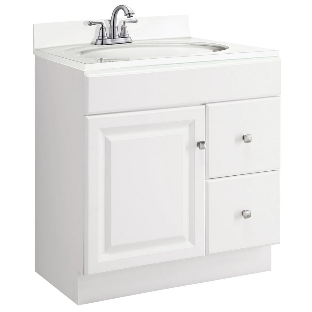 Design House Wyndham 30 inch Unassembled1Door 2Drawer Bathroom Vanity Without Top in White
