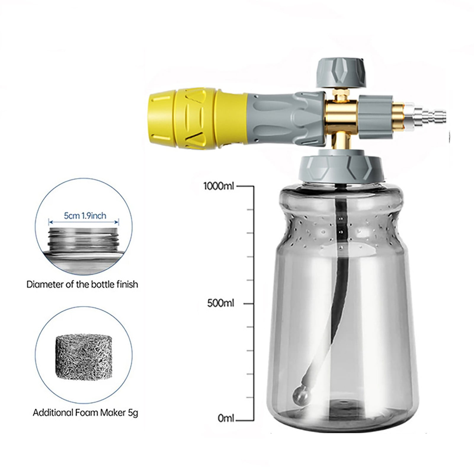 Head Foam Sprayer for Car Washing - High-Pressure Spray Nozzles for Soap Cleaning - Car Accessories for Men and Snow Foam Applications