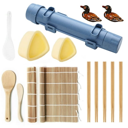 

Sushi Making Kit - Sushi Kit with Sushi Bamboo Mat Roll Maker Chef Knife Chopsticks Rice Paddle - Easy DIY Sushi Making Kit for Beginners