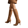 thumbnail image 2 of Willtoo Knee High Boots for Women Pointed Toe Stiletto Heel Tall Boots, Faux Leather Side Zipper Elegant Boots Sleek Slim Fit Dress Shoes, 2 of 6