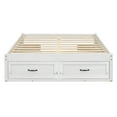 thumbnail image 3 of Euroco Wood Full Size Platform Bed with 6 Drawers for Kids Teens Adults, Antique White, 3 of 16