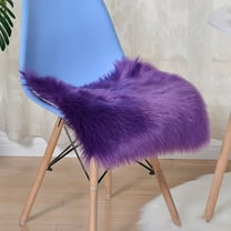 Soft Square Fur Area Rug 2x2ft Purple Shaggy Fluffy Rugs Long Plush Floor Carpet Mat for Bedroom Living Room Decor