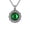 Green no chain, variant on Men's Personality Retro Punk Rock Gothic Evil Eye Protection Round Bloody Green Gemstone Pendant Stainless Steel Necklace Free Chain
