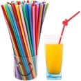 thumbnail image 7 of 100Pcs Plastic Disposable Straws,Super Extra Bendy L,Flexible Bendy Drinking Straws,Colorful Bendable Long Straws,Create Art Straws,Suitable for All Kinds of Beverages,Juices 10.3 Inches, 7 of 7