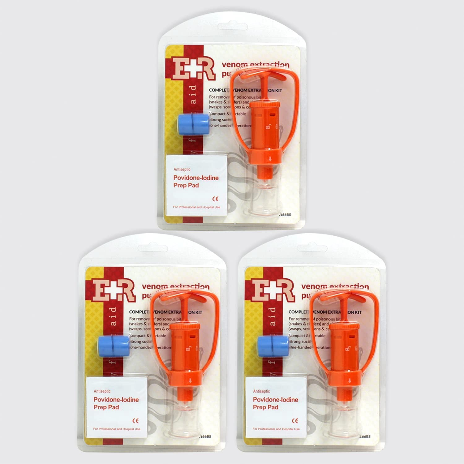 Ever Ready First Aid Snake Bite Venom Extractor Kit Latex Free - 3 Count