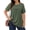 Army-Green, variant on Lace Plus Size Women Blouses Casual Tunic Boho Tops Crew Neck Short Sleeve Shirts Trendy Summer Blouses