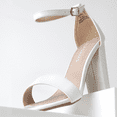 thumbnail image 3 of J. Adams Shirley High Silver Comfortable Heels for Women | Open Toe Ankle Strap Block Dress Sandal, 3 of 6