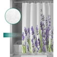 thumbnail image 3 of Lavender Flower Shower Curtain - Waterproof Fabric, Purple Washable Curtain Sets with Hooks, 36 x 72 Inch, Ideal for Romantic and Relaxing Bath Decor, Adds a Touch of Calm, 3 of 6