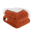 thumbnail image 6 of BNM Fleece Sherpa Reversible Lattice Blanket, Throw XL, Rust, 6 of 6