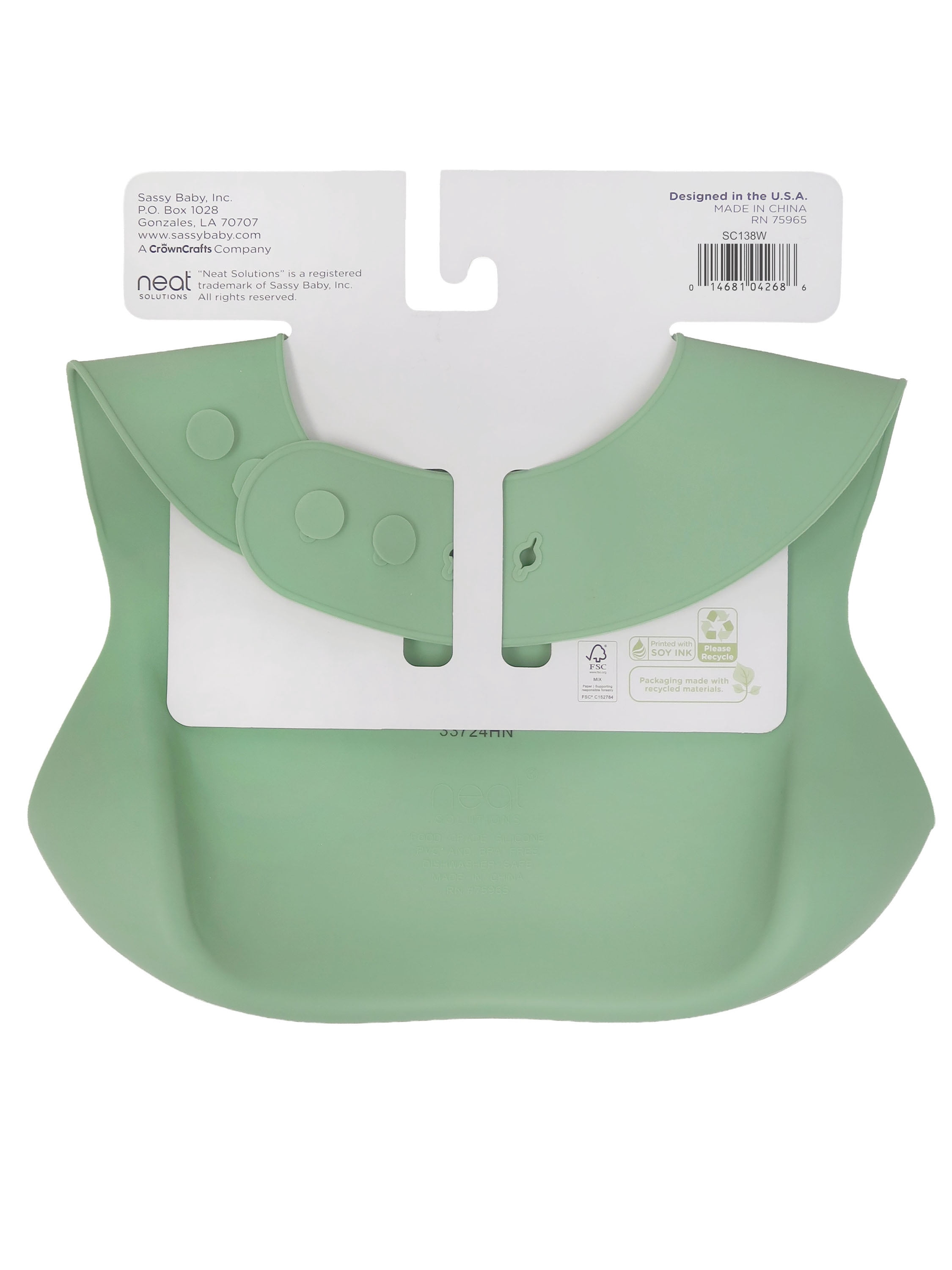 Neat Solutions Silicone "All Done" Saying Infant Unisex Scoop Bib