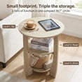 thumbnail image 4 of Round End Table with Storage Shelf,3 Tier Modern Side Table, Sofa Recliner Side Table,Accent Coffee Table,Nightstand for Living Room Bedroom for Small Spaces, 4 of 5