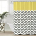 thumbnail image 5 of Yellow Grey Shower Curtain, 72" x 72", Herringbone Abstract Waterproof Bathroom Curtain Washable Shower Curtain Set with 12 Hooks, 5 of 6