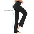 thumbnail image 4 of BALEAF Women's Cotton Bootcut Yoga Pants High Waisted Comfy Soft Bootleg Workout Flare Pants with Pockets Black S, 4 of 7