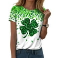 thumbnail image 3 of Aayomet St Patricks Day Shirt Women Fashion Casual Top Shirt Short Sleeve Round Neck Printed Tshirt St Patricks Day Clothing (Green, S), 3 of 5