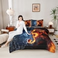 thumbnail image 4 of jejeloiu 3D Music Moldy Full Size Comforter Sets,Orange Blue Bedding Sets For Teens Reversible 3pcs, 4 of 8