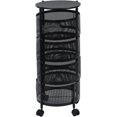 thumbnail image 1 of Wekity Kitchen Storage Cart, Large Storage Rack with 360 Degree Wheels,5 Tier Circular Rotating Basket, Fruit Vegetable Metal Wire Shelf with Top Lid Black Four Layer-4649, 1 of 5
