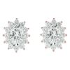 Cate & Chloe Sage 18k Rose Gold Plated Stud Earrings with Simulated Diamond Crystals for Women